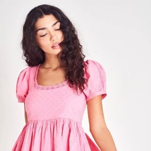 NWT LoveShackFancy Pink Raleigh Mini Dress